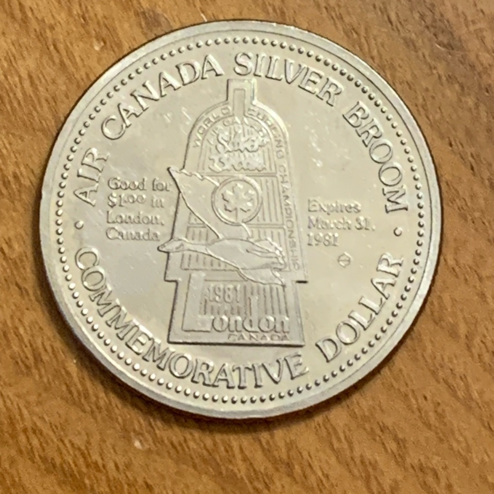 Dollar commémoratif air Canada silver broom London ontario